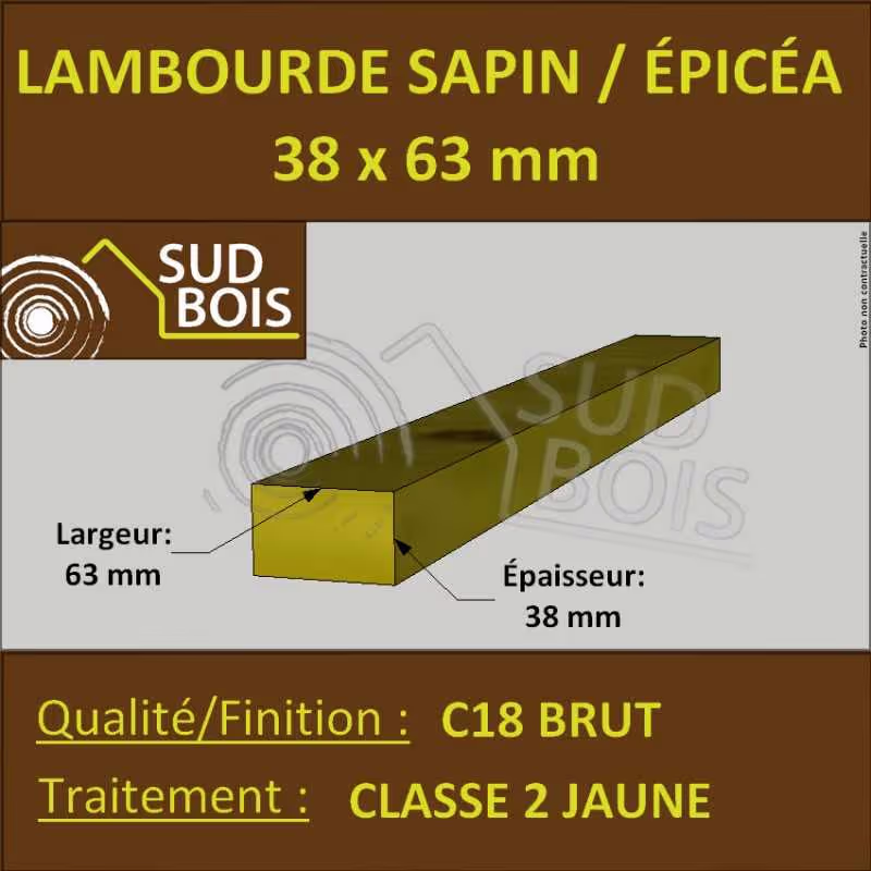 Joist Batten 38x63 Fir/Spruce Treated Yellow (by the pallet) 2