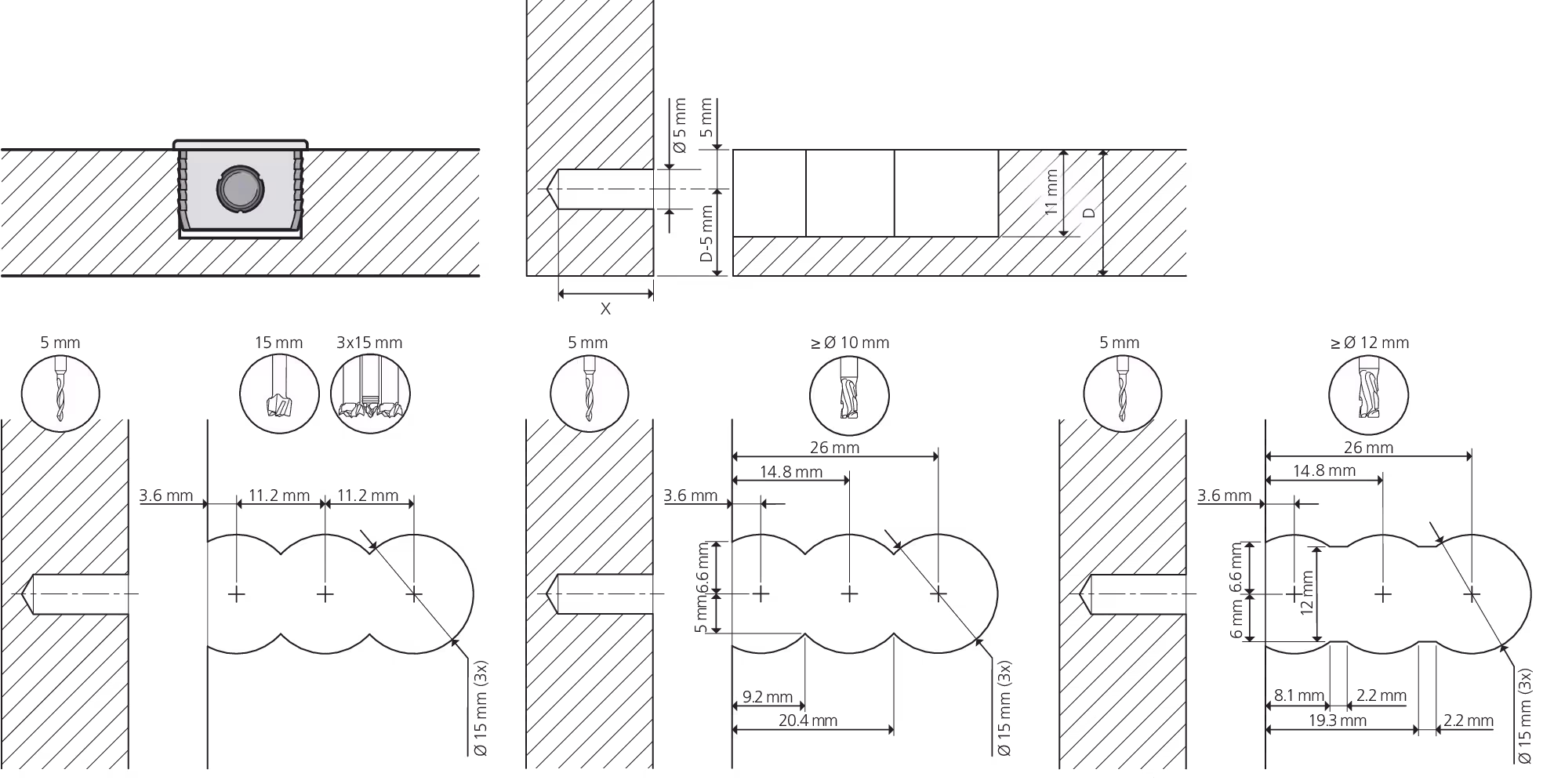 Connecteur de meuble Cabineo 8 M6 3