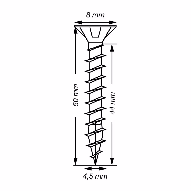 Vis de pose SPAX WIROX tête fraisée Ø 4.5 mm TX filet total 3