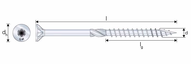 TTZNFS Vis bois tête fraisée - Impreg®+ 3