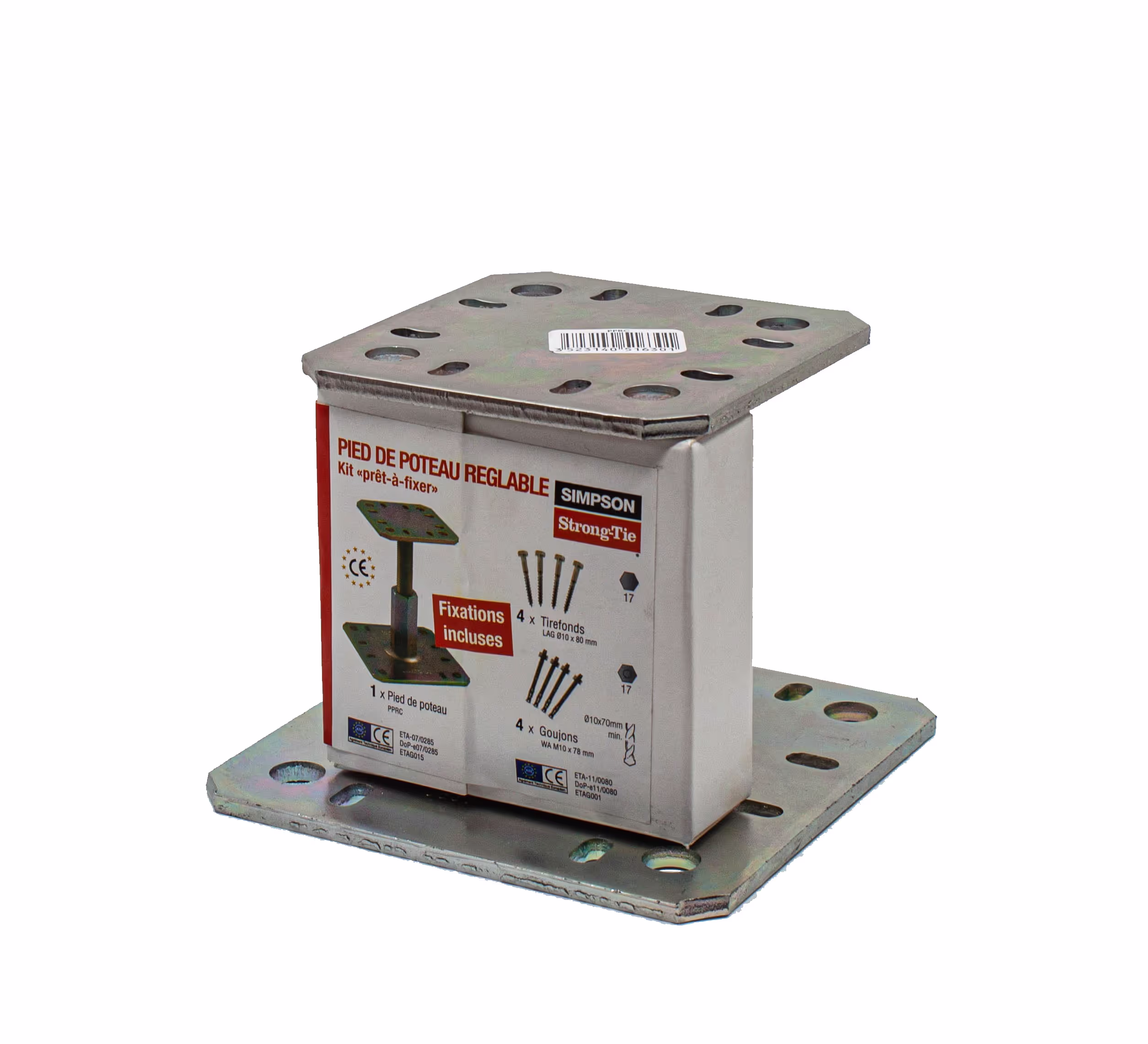 KIT FIX PPRC Pied de poteau réglable "prêt-à-fixer" 2