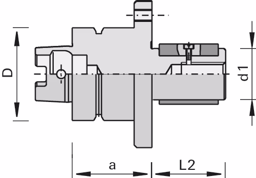 Modified HSK 63F chucks, 35 double key, with screw and cover 2