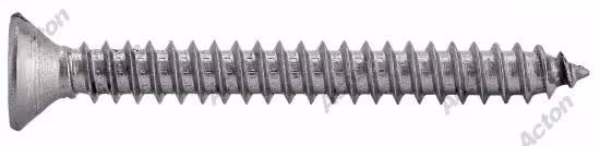 Slotted countersunk head sheet metal screw form C, A2 stainless steel, DIN 7972 Acton 2