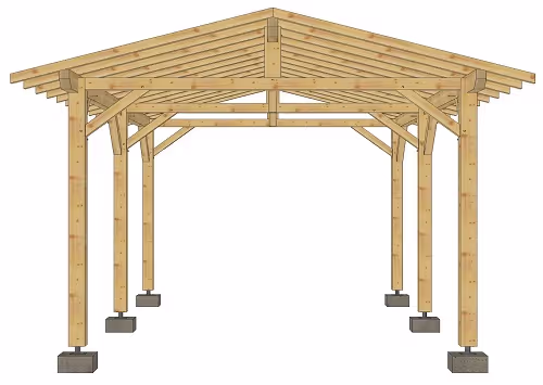 Carport en épicéa Roche Noir 5