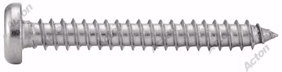 Cylindrical head tamper-proof “snake eyes” sheet metal screw, A2 stainless steel, type 2