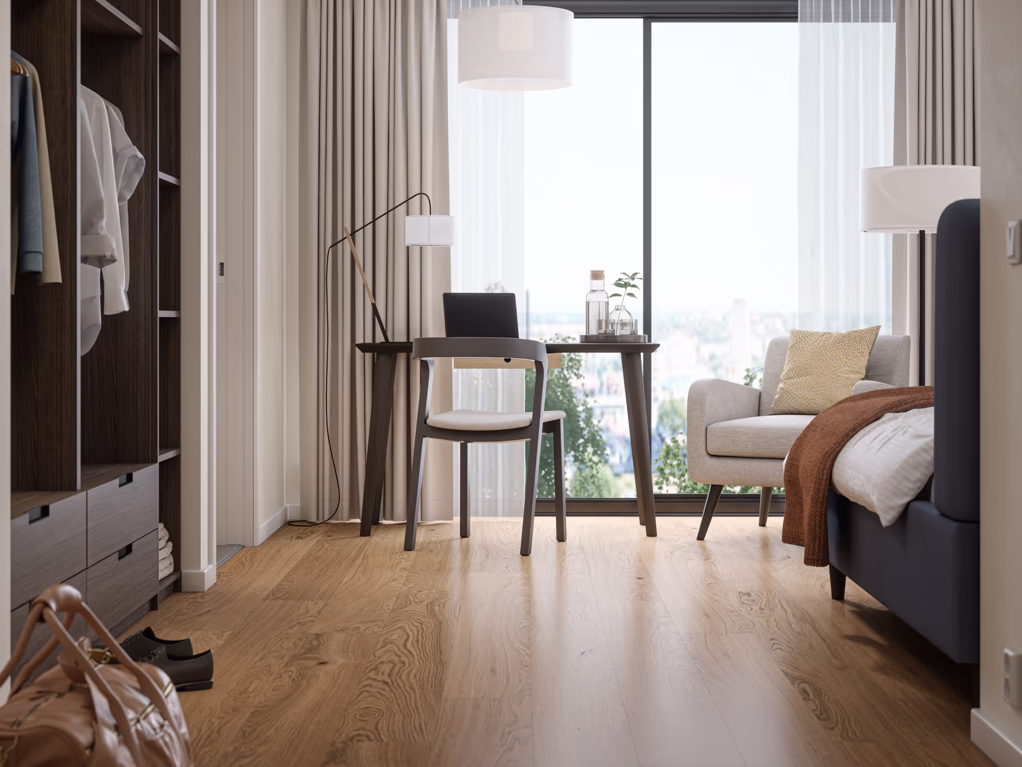 Lame de parquet hybride Bjelin Woodura Dalshult chêne Granite 2