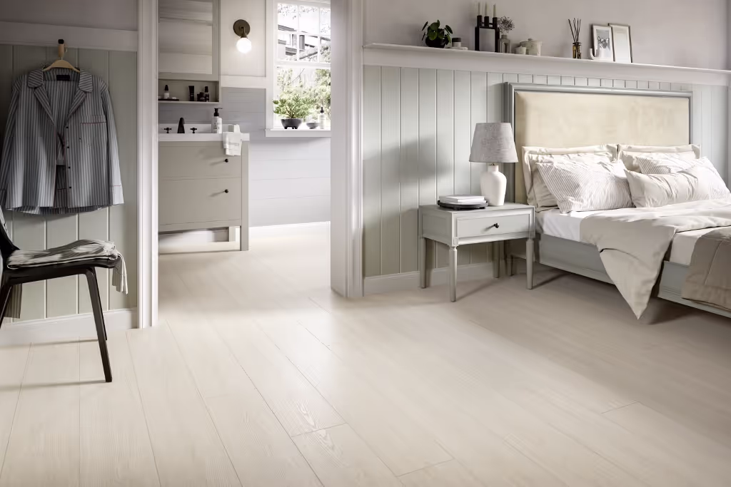 Lame de sol stratifié hydrofuge+ EGGER White Casella Oak 4