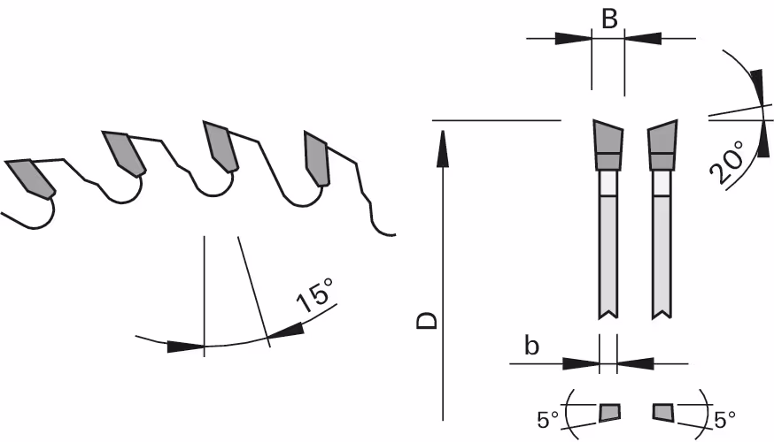 HW crosscut saw blades with cooling elements “WSA” 2