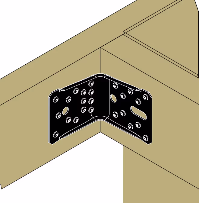 ABR100PB Equerre de structure - Finition noire 2
