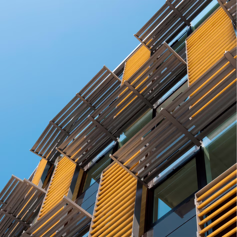 Accoya brise-soleil for an office building