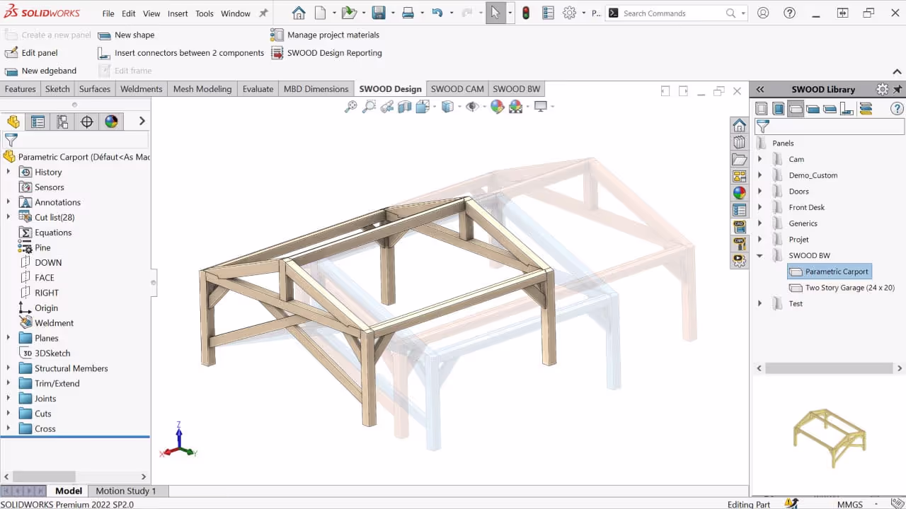 Logiciel CFAO charpente ossature SWOOD BW 2