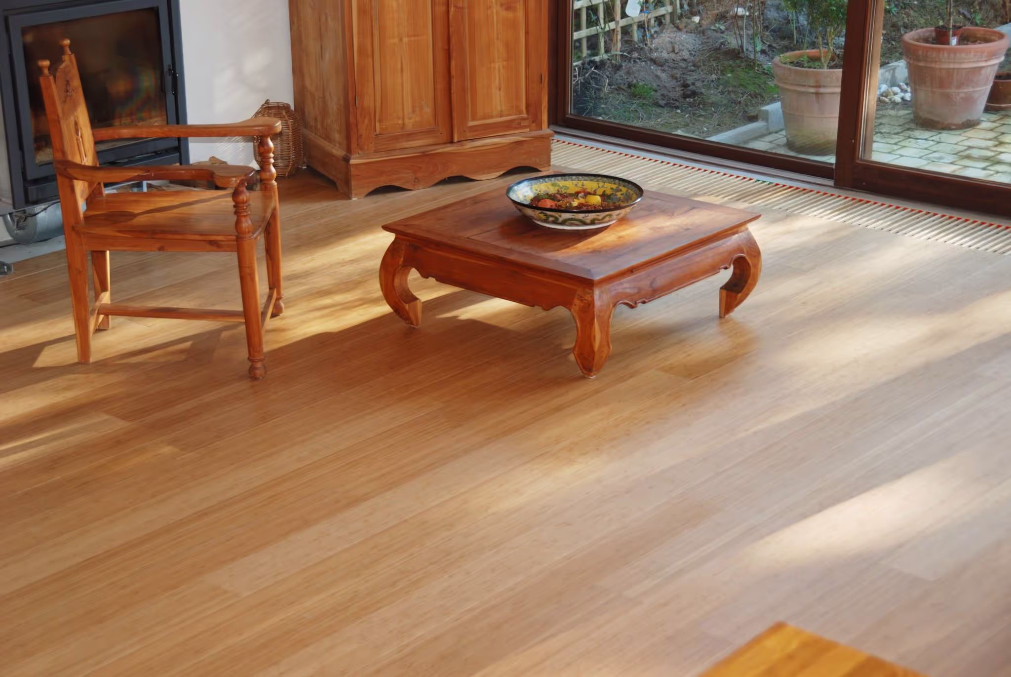 Parquet massif bambou ootouch Vertical Caramel Evolution Click 2