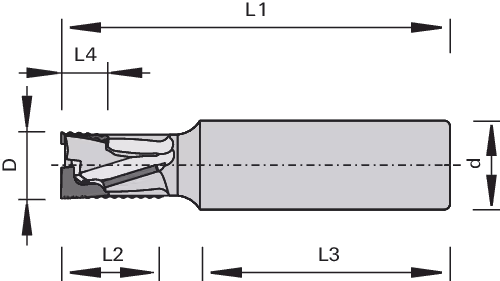 DP roughing and finishing shank cutter LEUCO, Z=2+2 2