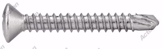 Raised countersunk head Phillips self-drilling screws, zinc-plated steel, zinc plated 2