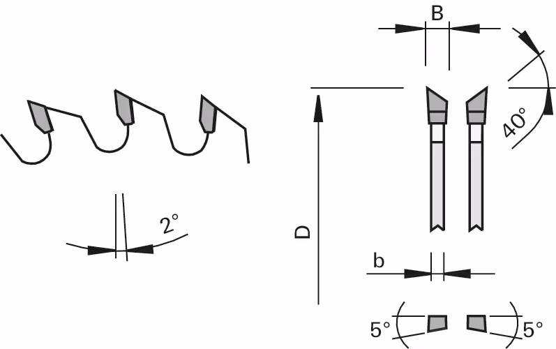 HW crosscut saw blades for timber optimising “WSA” 2