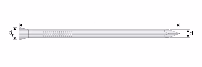 BRDEZ Electrogalvanised grooved lost-head nail 3