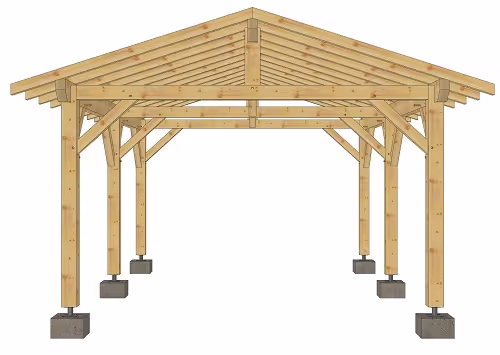 Carport en épicéa Grande Sur 5