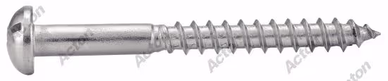 Slotted round head wood screw, A2 stainless steel, DIN 96 Acton 2