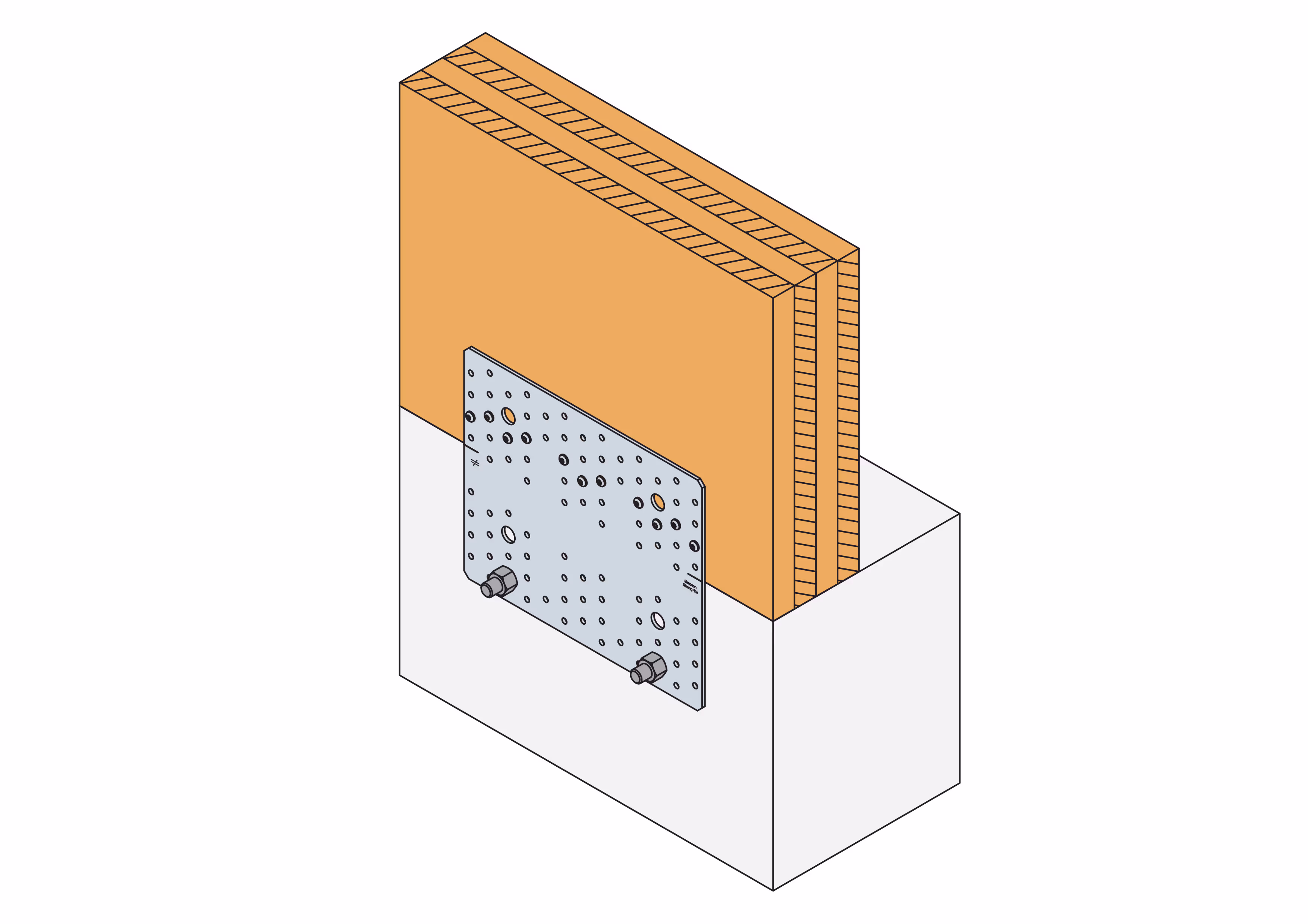 NPB255 Plaque perforée pour CLT 2