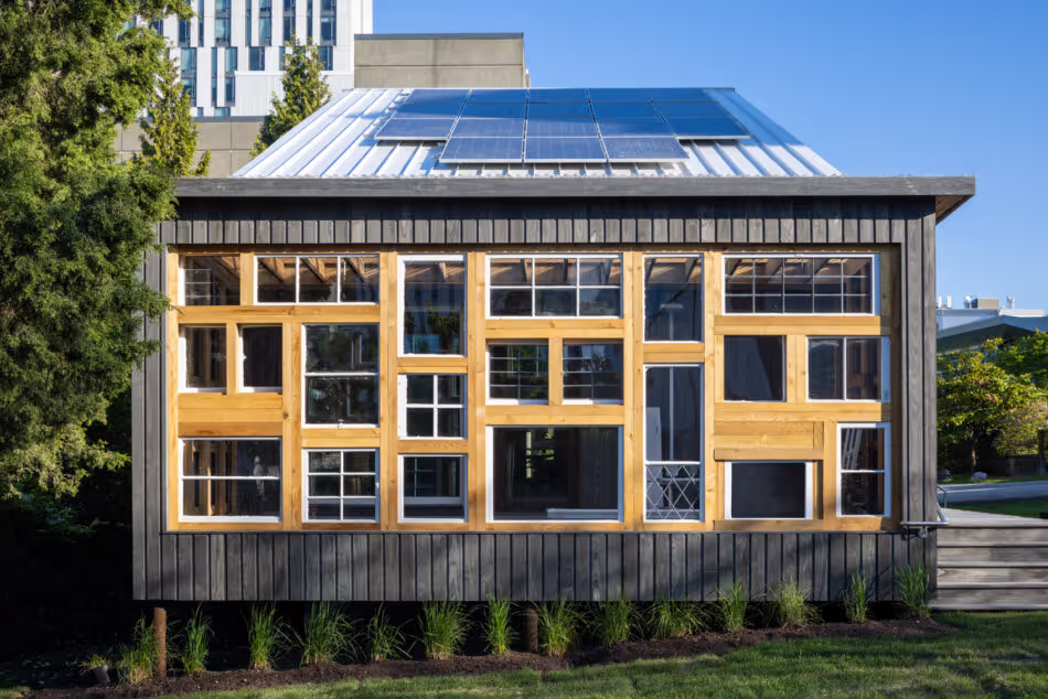 Accoya Color Grey deck and cladding on a campus