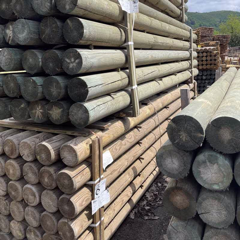 Machined Round Timber Pole Pine Impregnated Pressure-Treated Class 4 2