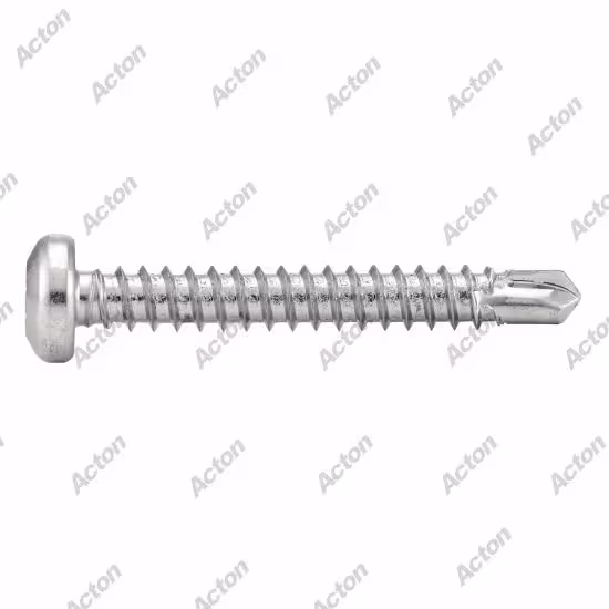 Cylindrical head six-lobe self-drilling screws, zinc-plated steel, white zinc 2