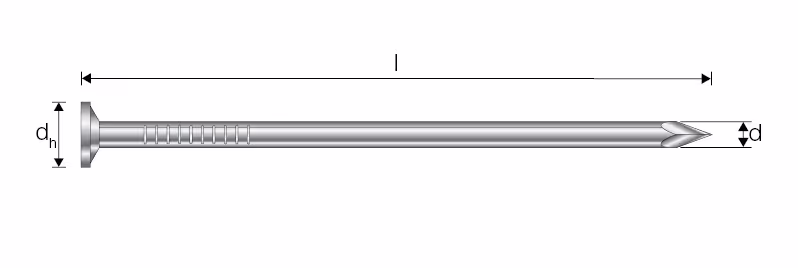 FIRKG Pointe cannelée tête plate - Galvanisée à chaud 3