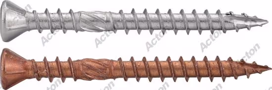 Raised countersunk head six-lobe double-thread decking screw, A4 stainless steel 2