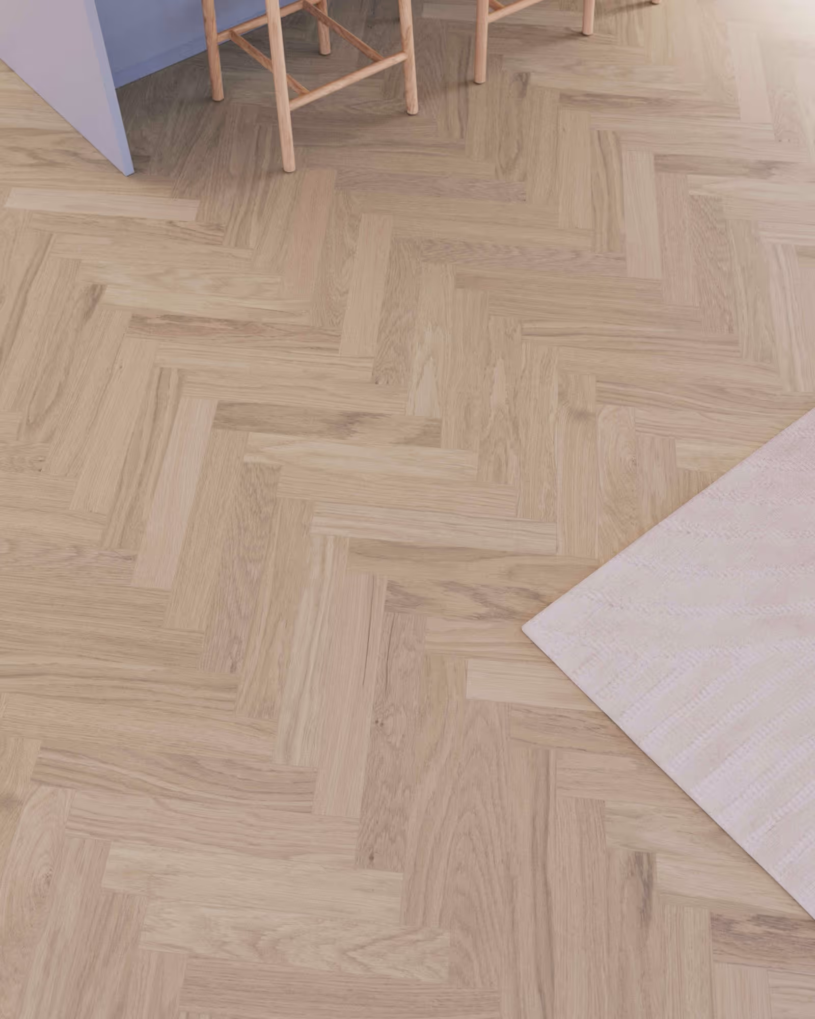 Parquet bâton rompu Bjelin Woodura Boden chêne Powder White moderne 3