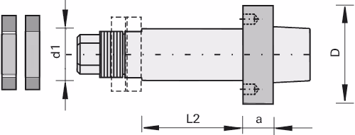 Chucks with Weinig HSK taper LEUCO, with clamping nut 2