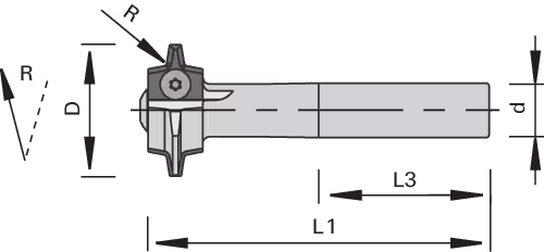 HW rounding and chamfering tool bodies LEUCO, Z=2 2