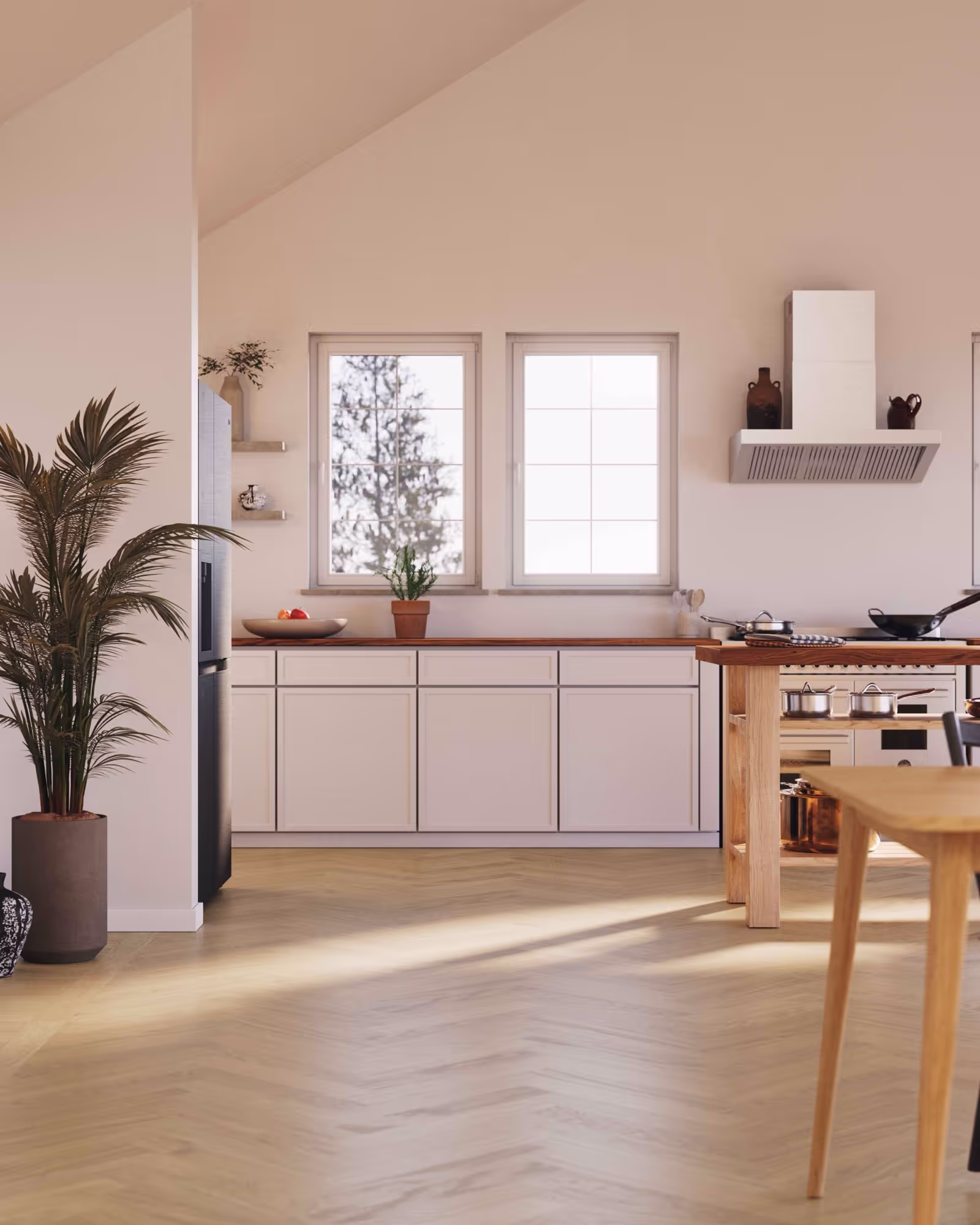 Parquet bâton rompu Bjelin Woodura Sigtuna chêne Misty White moderne 4
