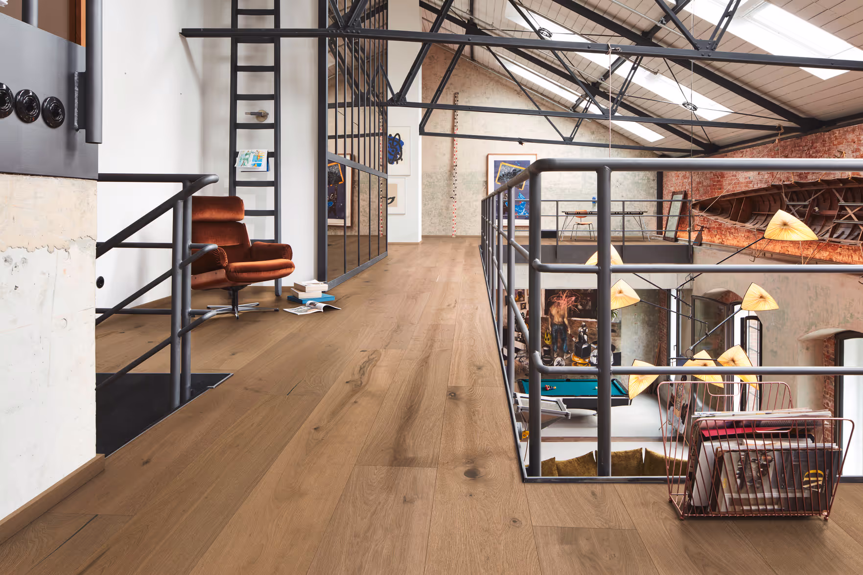 Lame de parquet contrecollé MEISTER Lindura HD 400 chêne Authentic greige oak verni 3