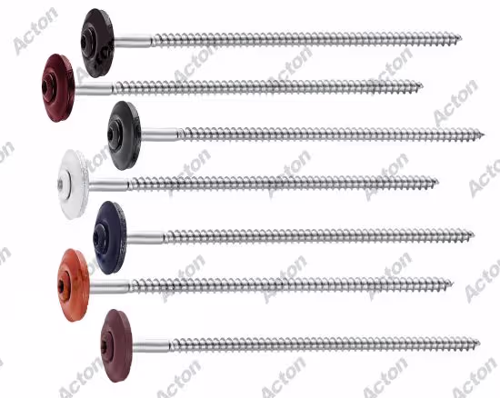 Wood screw + EPDM washer ø 20 DIN 7995, raised countersunk head s, A2 stainless steel 4