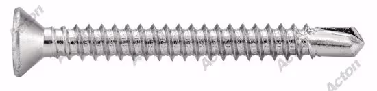 Countersunk head six-lobe self-drilling screws, zinc-plated steel, white zinc 2