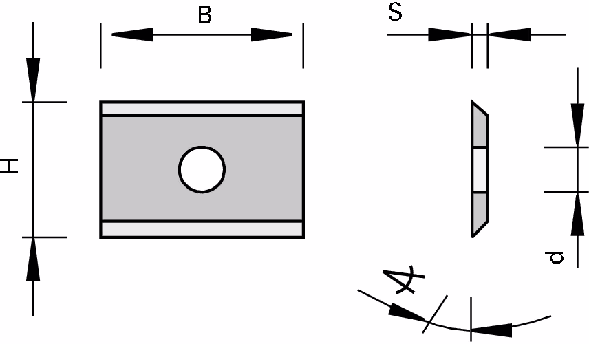 HW profile indexable inserts for tool bodies with, Modula 4