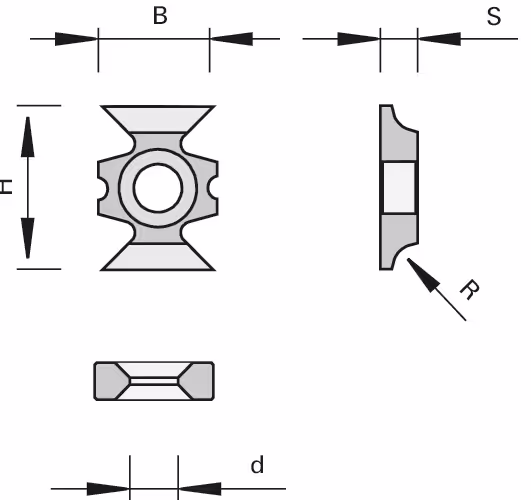 HW rounding knives with 4 cutting edges and positioning groove LEUCO 2