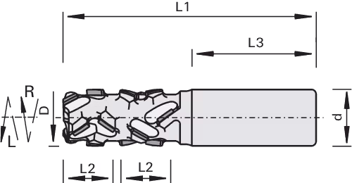 DIAREX DP routing cutters with dual direction of rotation LEUCO, Z=2+2 2