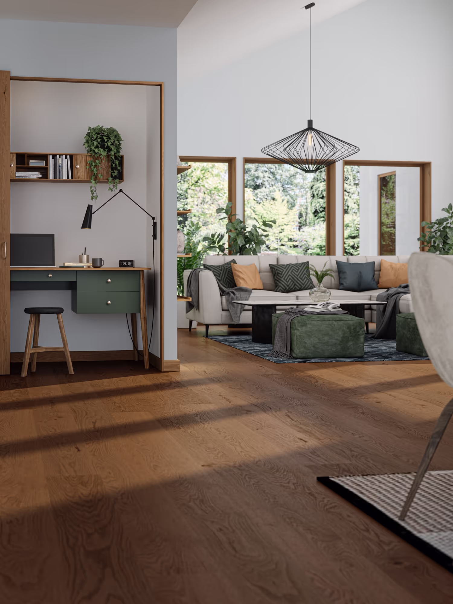 Lame de parquet hybride Bjelin Woodura Lindby chêne Shadow Brown 2