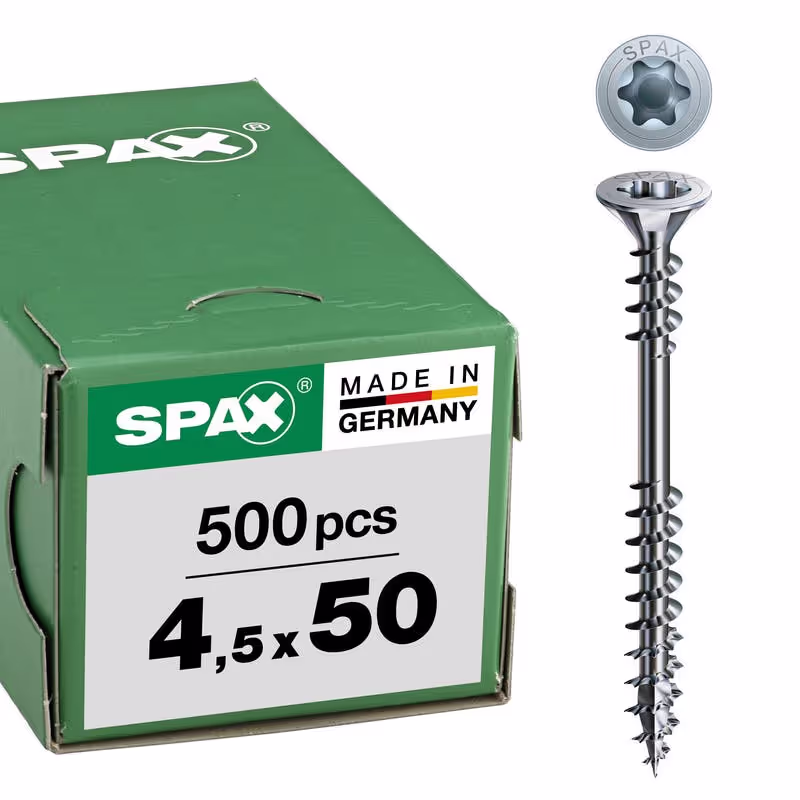 Vis de pose SPAX WIROX tête fraisée Ø 4.5 mm TX filet de fixation 2