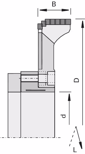 Compact DP hogger, on special flange 35 double key 189750 5