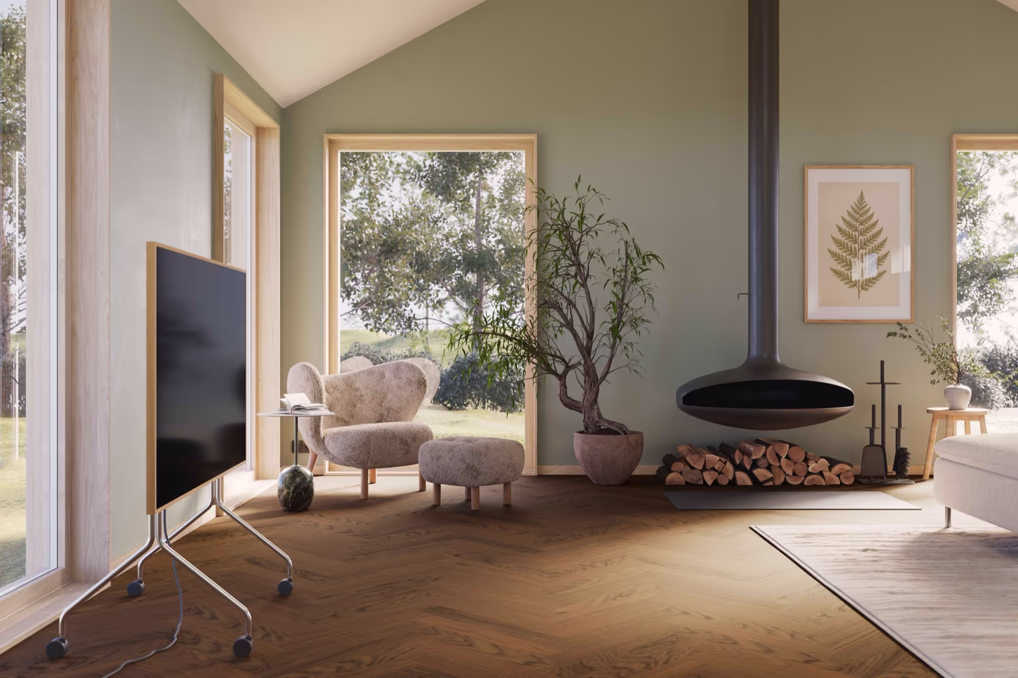Parquet bâton rompu Bjelin Woodura Sandviken chêne Terra Brown moderne 2