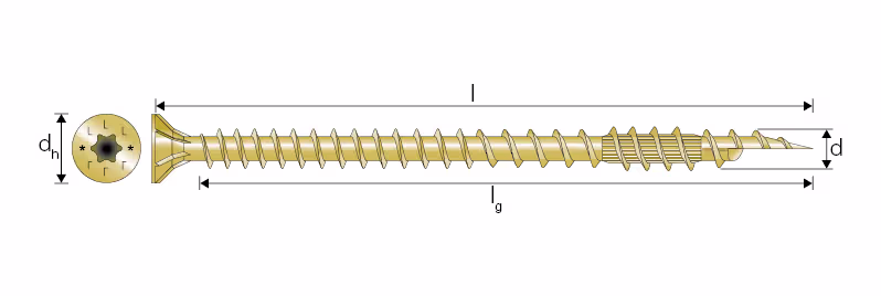 ESCRFTC Vis structurelle tête fraisée filetage total 3
