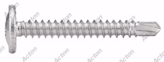 Self-drilling screws, extra-wide serrated cylindrical head, phillips 2