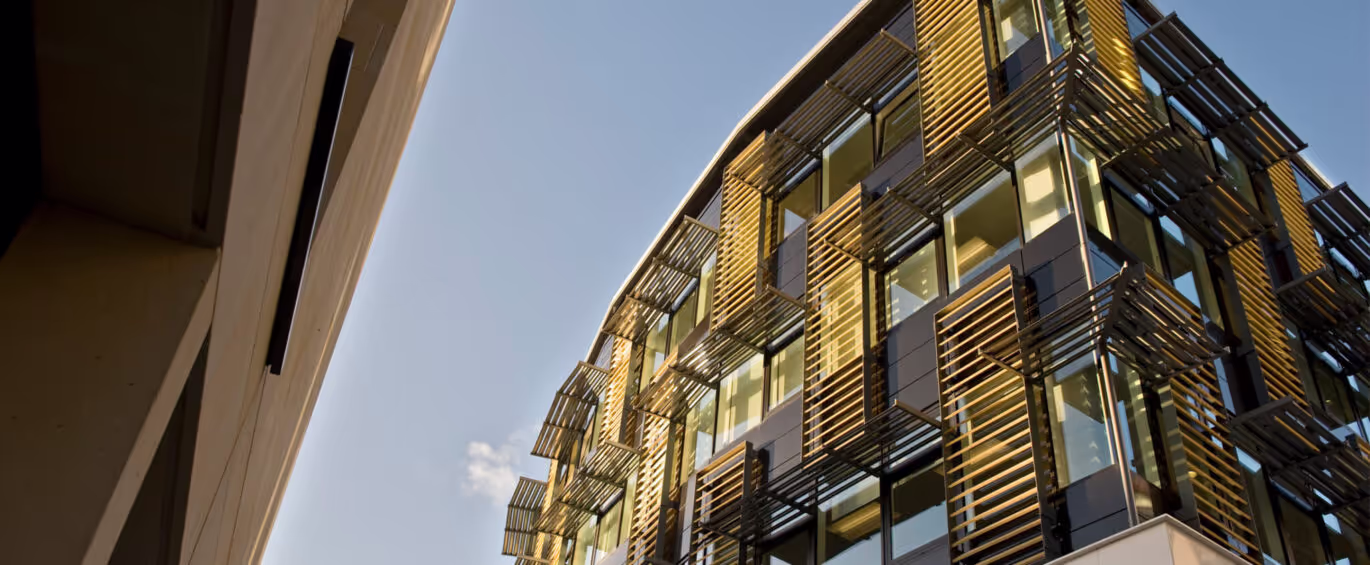 Accoya brise-soleil for an office building