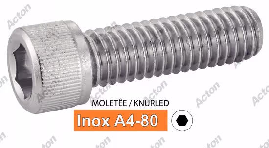 DIN 912 machine screw, cylindrical head hex socket, A4-80 stainless steel Acton 4