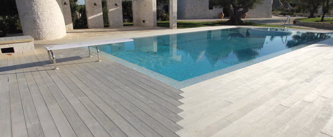Accoya pool surround for a private home in Puglia
