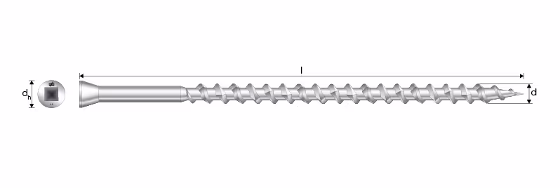 SSDTH Vis pour terrasse bois résineux - Inox A2 3