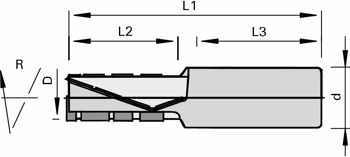 High-performance VHW DP shank cutter LEUCO, Z=3 2