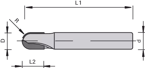 CM040 DP ball nose cutter LEUCO 2